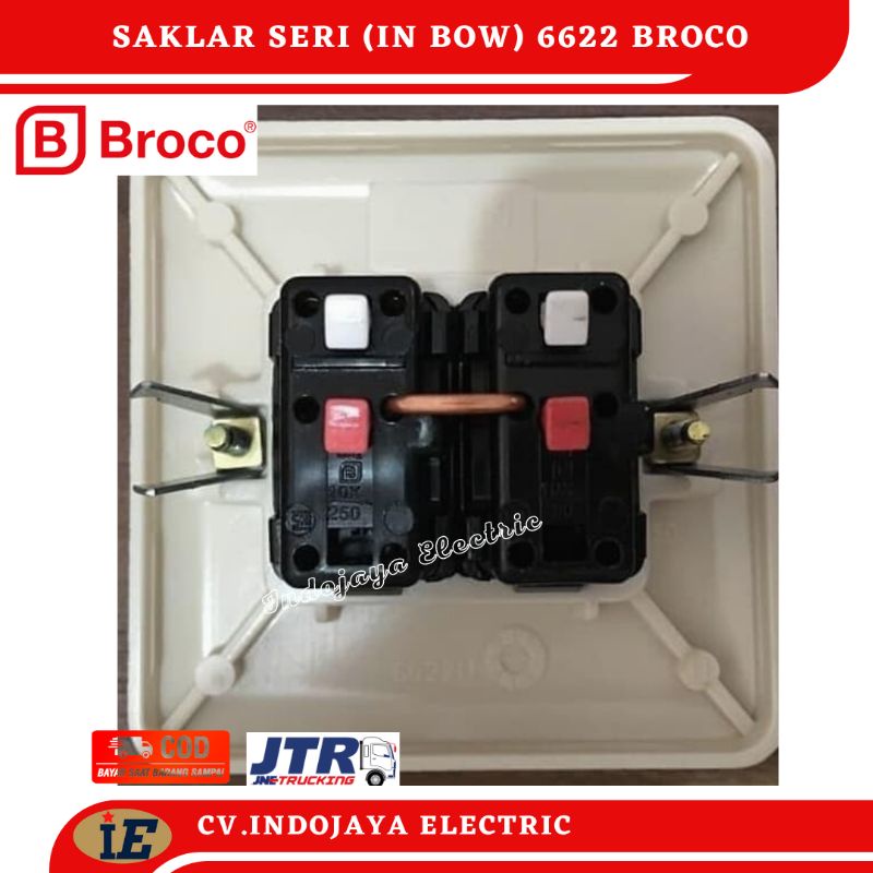 Saklar seri Broco IB new gee saklar dobel in bow 6622U