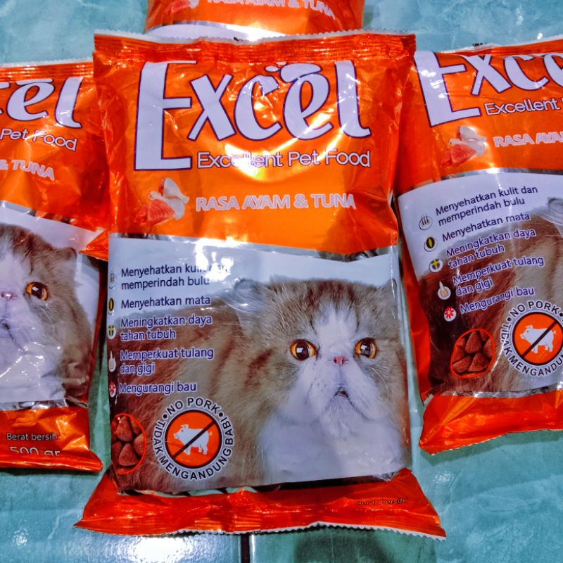 Makanan Kucing Excel Rasa Tuna Chiken 500gr