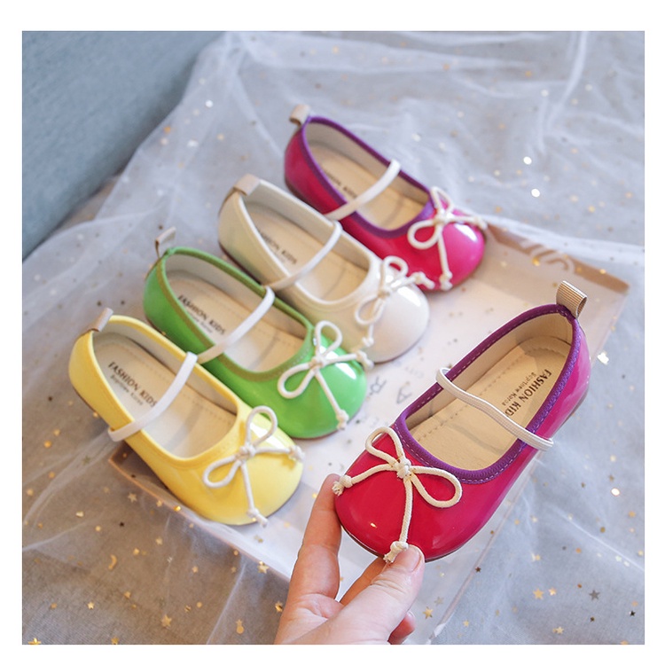 littlekiddoss SH2242 Sepatu Flatshoes Anak Perempuan Import Sepatu Flat Pita Anak Glossy Sepatu Pesta Anak 21-36