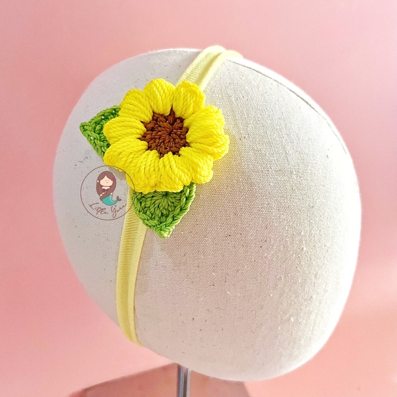 LITTLE YURA - SUNFLOWER Headband / Bandana Bayi / Newborn Headband Nylon Baby / Pita Bayi dan Anak / Aksesoris Bando Anak