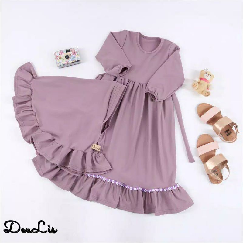 Baju Gamis anak perempuan usia umur 1 2 3 4 5 6 7 8 thn dress baju ngaji anak muslim sd syari lucu