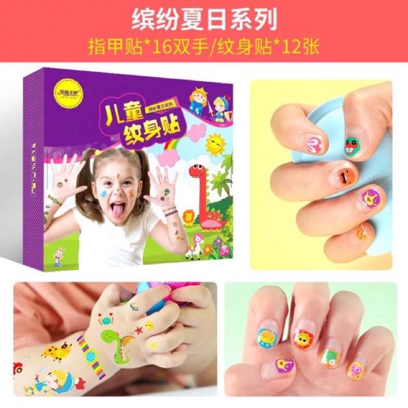 [READY] Temporary Tattoo And Nail Art Set