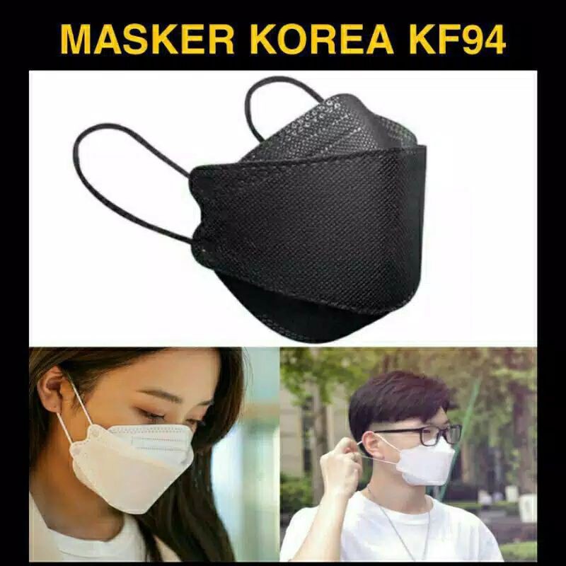 Masker KF94 Masker Korea KF94 Hitam KF94 Putih KF94 Abu tua KF94 Biru KF94 Navy KF94 ARMY KF94 MIX