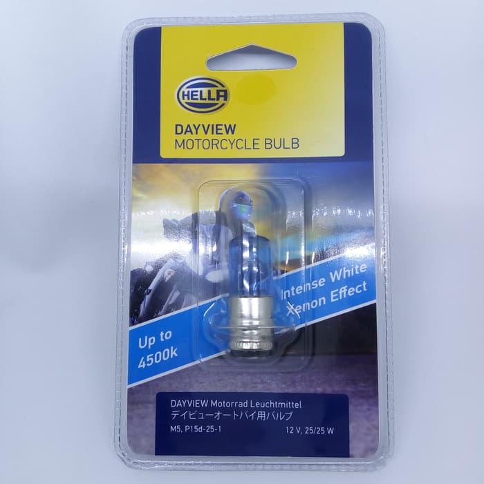 Baru HELLA BOHLAM LAMPU MOTOR M5 12V 25/25W 4500K  ( PUTIH ) Terlaris