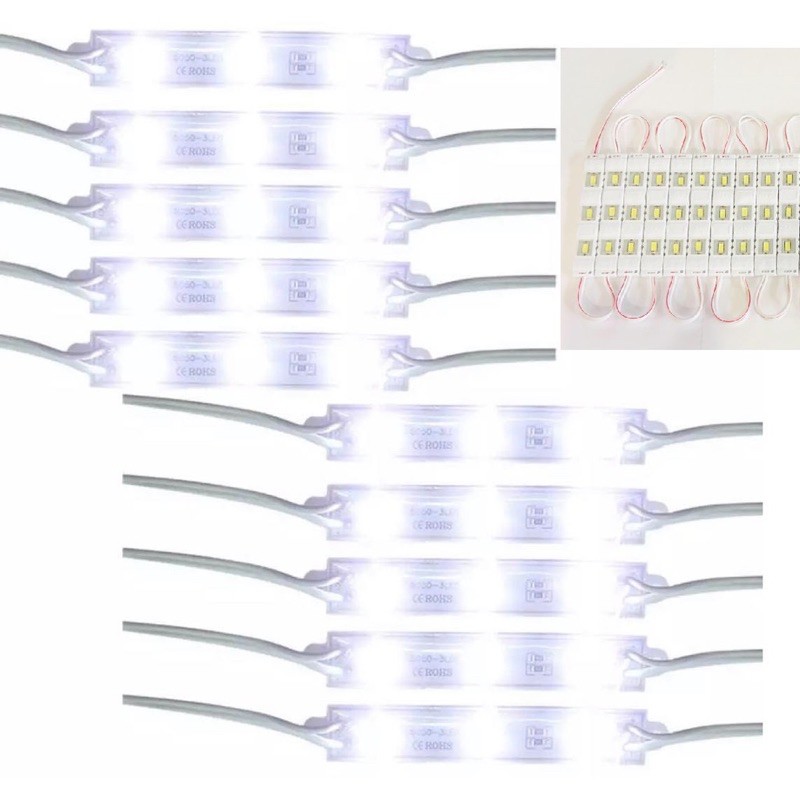 【checkout Rp1000】LAMPU LED MODUL 3 MATA STRIP MODULE LED CHIP DC12 VOLT -1.4 WATT PER 1 PCS LAMPU