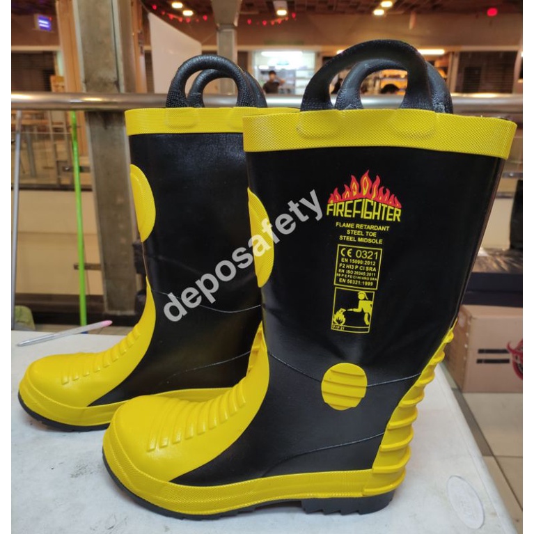 Sepatu Pemadam Kebakaran HARVIK - HAIDAR Bahan BERKUALITAS - Safety Shoes Fire HARVIK