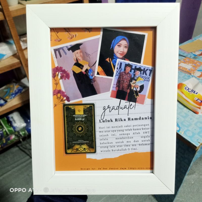 pigura foto MiniGold kado ulang tahun wisuda anniversary lahiran