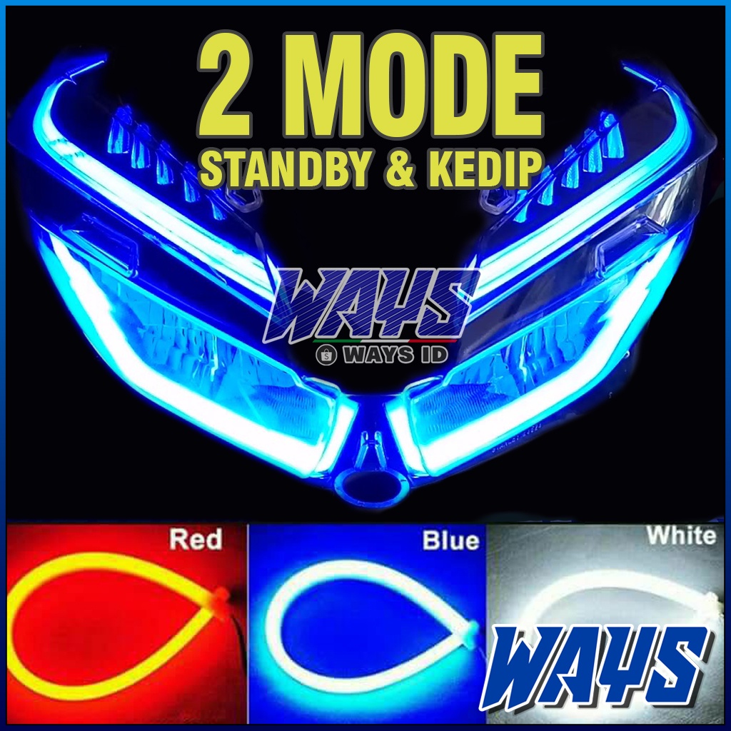 L201| 2 MODE Lampu Alis LED 30cm Senja Sein Sen Rem Standby Kedip Variasi Motor Mobil Universal