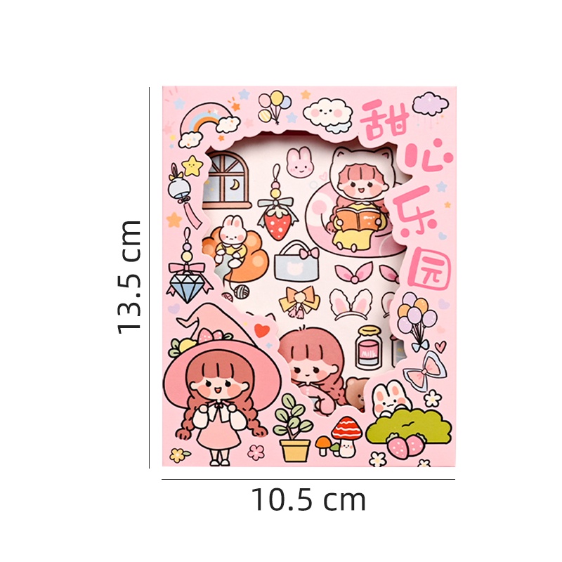 50 Lembar Stiker Kertasselotip Washi Gambar Kartun Kawaii Untuk Dekorasi Scrapbook DIY