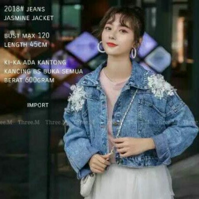 Realpict ZstrTiffany Jaket dilan jeans import premium/ Baju jaket jeans cewek jaket wanita denim