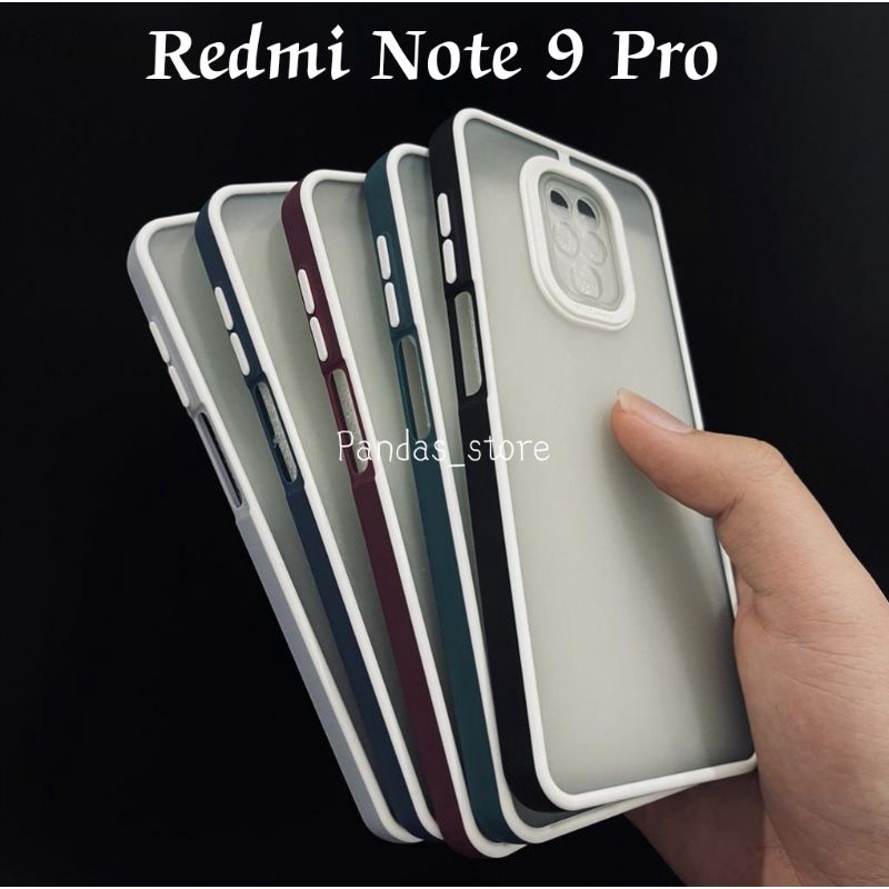 Pro Hybird Redmi Note 9 Pro Softcase Halus dan Elegan / Pinggiran Garis Putih Keren (Pandas)