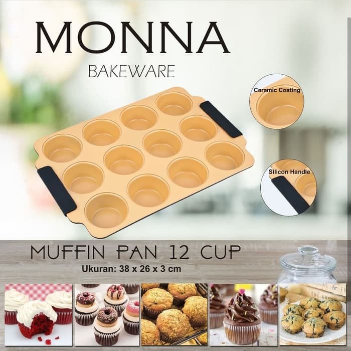 Muffin Pan Monna Bakeware 12 cups / loyang muffin anti lengket