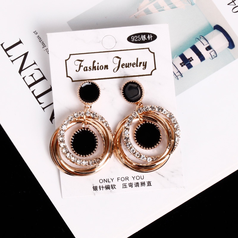 Anting Hoop 925 Silver Needle Bentuk Bintang Multilayer Gaya Korea