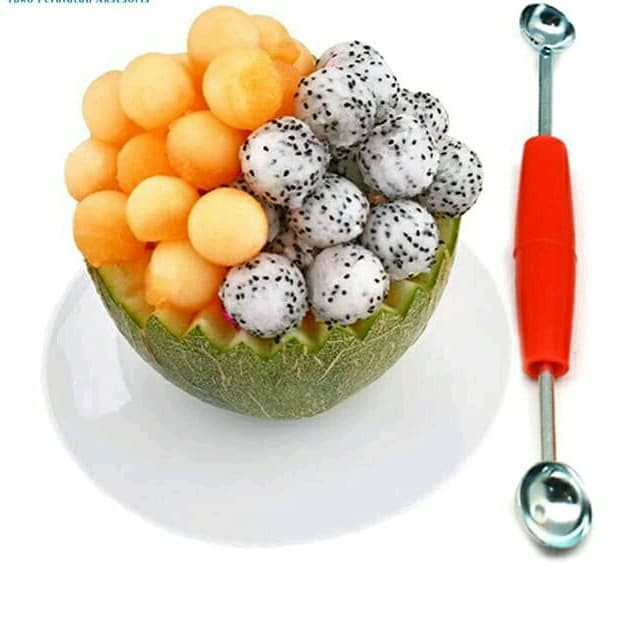 Sendok Koktail Cocktail Buah Stainless / Cetakan Es Buah / Pengerok Buah Bulat