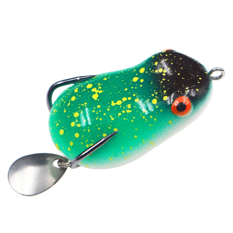 1pc Umpan Pancing Softlure Bentuk Katak Luminous 4cm 7g Dengan Kail Ganda Fishing Lure Ikan Bait Tackle