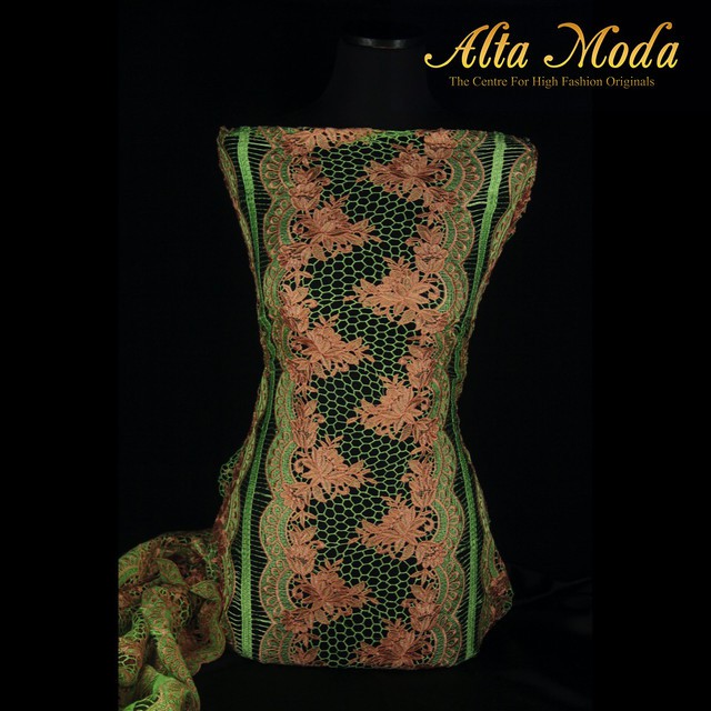 

Alta Moda Brokat Prada Bunga Renda Keraton Hoki Peach Hijau