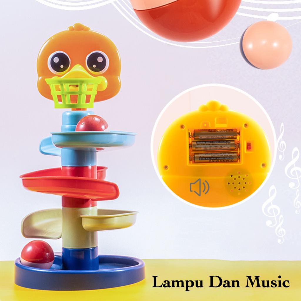 [MS]Mainan Anak Edukasi Seluncuran Bola Rail Mutar Berlampu dan Musik