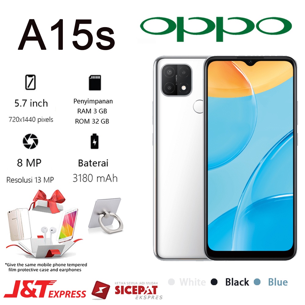 OPPO A15s RAM 4GB/128GB 13MP kamera belakang layar 6.52 inci hp handphone Murah 4G LTE Smartphone(Garansi toko 1 tahun）