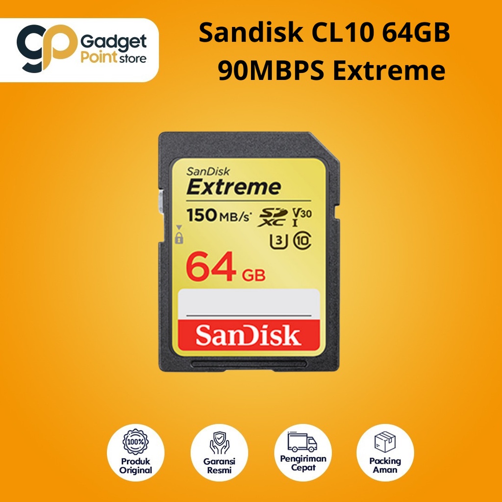 Sandisk SD Card 64GB CL10 170Mbps Extreme - Original Garansi Resmi