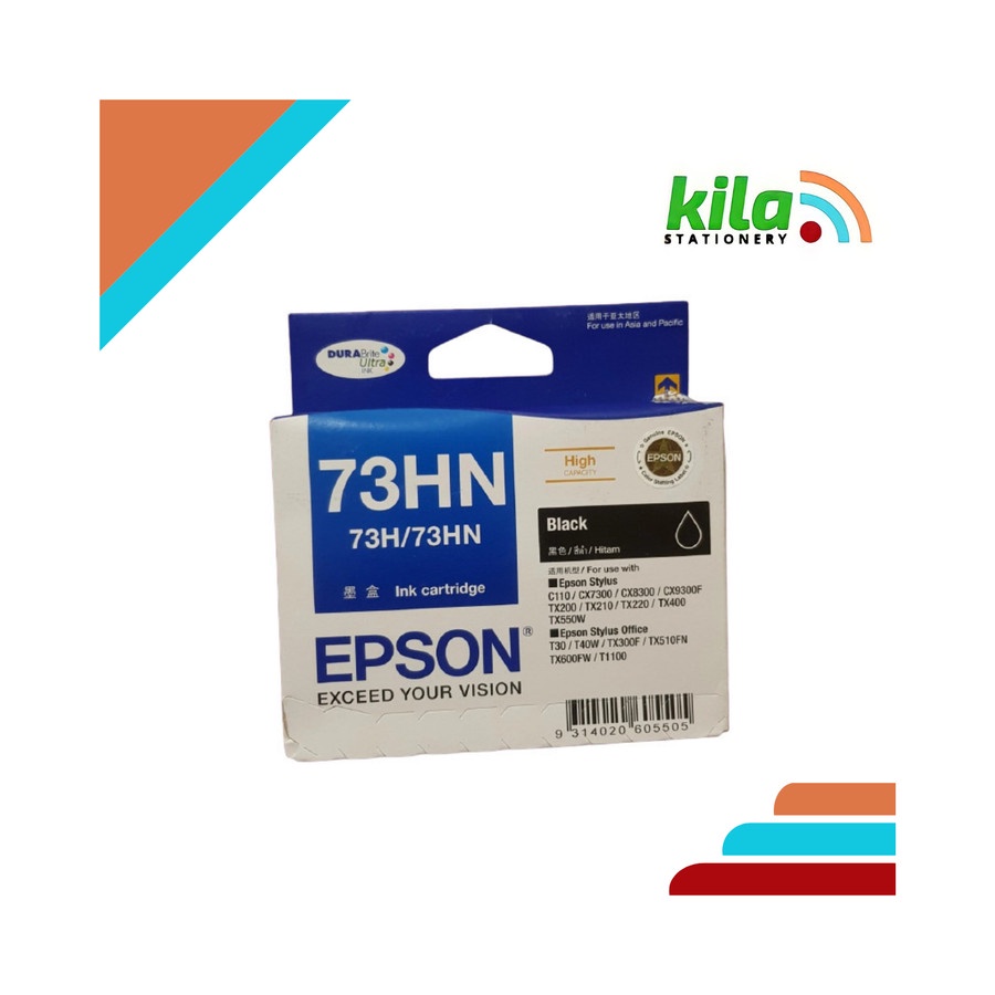 Tinta Epson 73hn Black = TX550W, Office T30, T40W, TX600FW, T1100