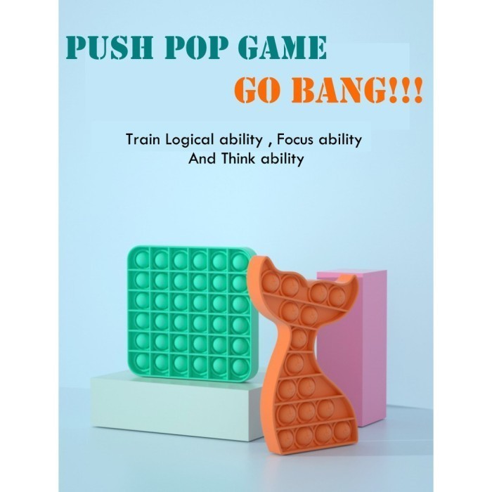 [LOGU] Pop it fidget, Mainan go bang fox mind, Mainan anti stress pop pelangi warna warni-1