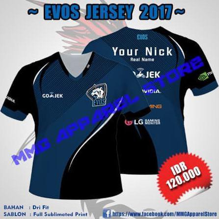 Promo Jersey/Kaos Dota 2 Team Evos 2017 - Axtatex, Xs-Xl
