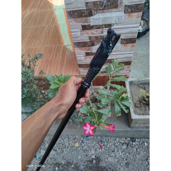 TONGKAT KOMANDO KAYU GALIH KELOR ASLI,UKIR NAGA