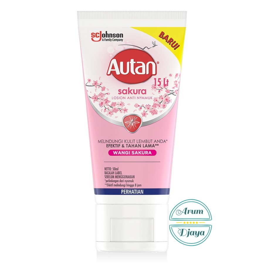 Autan Tube Sakura Tube Losion Anti Nyamuk Lotion Wangi Sakura 50ml + 10ml