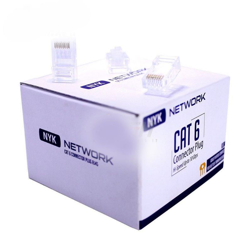 Konektor CAT 6 RJ45 Connector 1 Box Isi 50 PCS