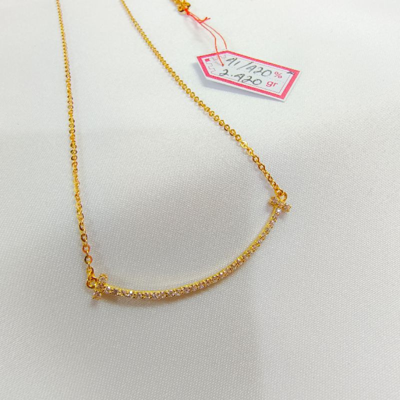 Kalung smile emas asli 375%