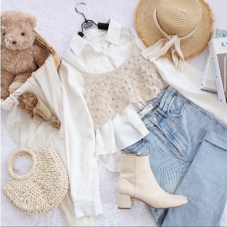 Vestia VEST Rompi Crochet Korea Crop Top [821-062]