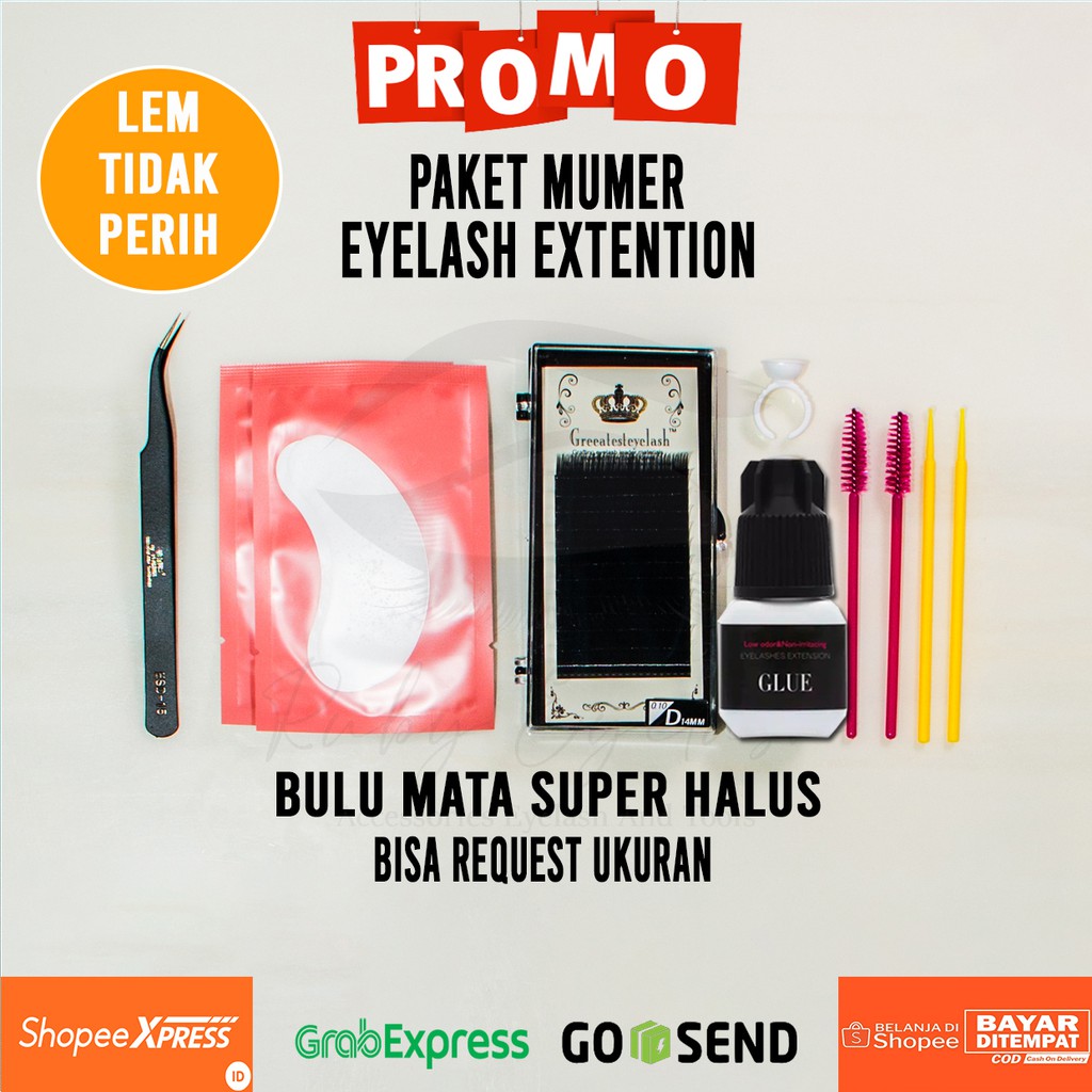 PAKET BULU MATA SUPER HALUS/PAKET EYELASH EXTENSION/PAKET EYELA MURAH/PAKET BULU MATA TANAM/ EYELASH