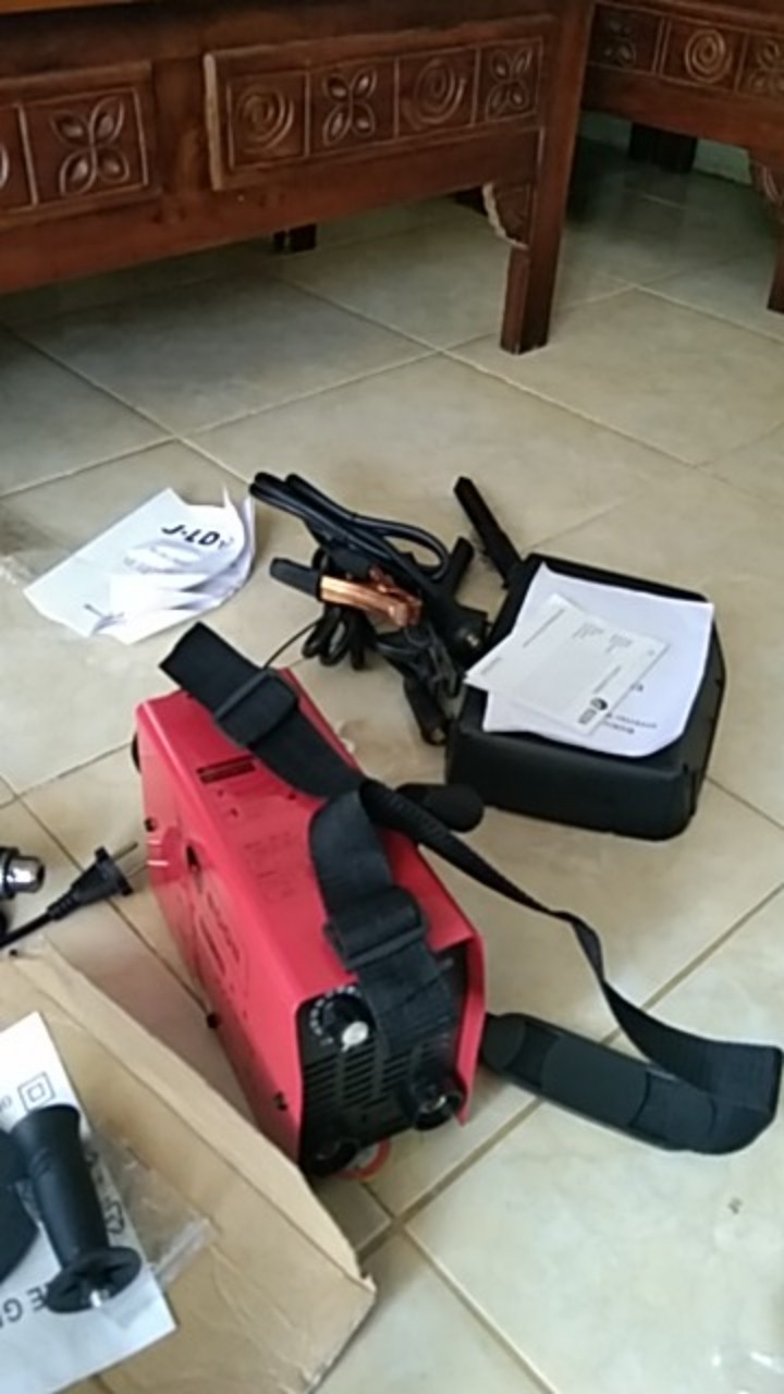 [3item] Paket Mesin Las Edon Merah 120a + Bor Jld 10-3 + Gerinda Jld J9554