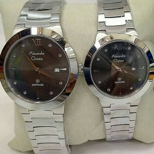 JAM TANGAN COUPLE ALEXANDRE CHRISTIE AC 8569 SILVER BLACK