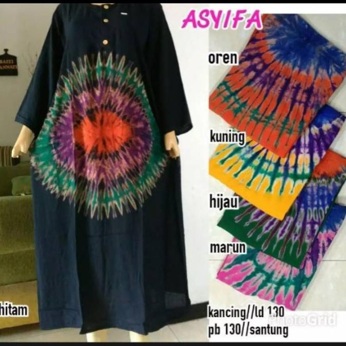 Best Seller # Daster Jumbo Wanita Murah Longdress Lengan Panjang Ld 130 Cm Busui - Hitam