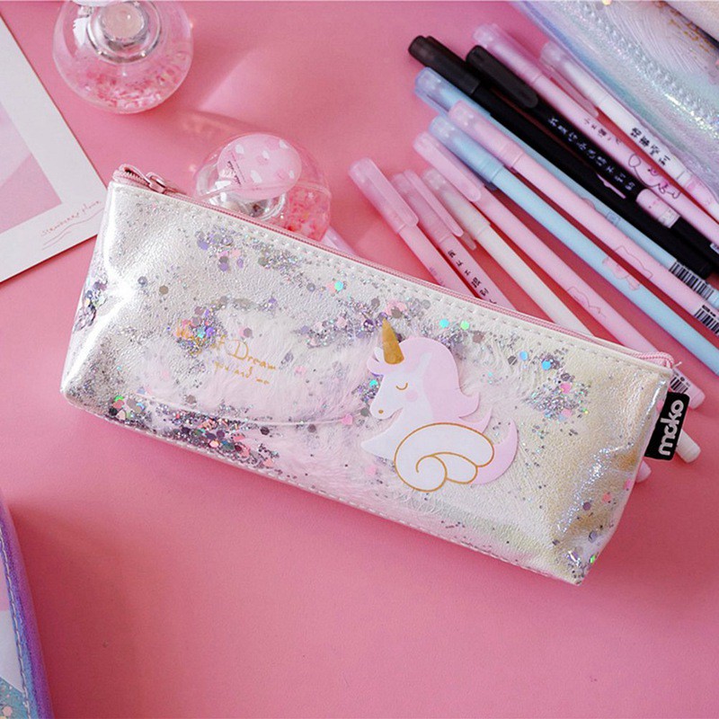 Tempat Pensil Kawaii Bentuk Unicorn untuk Hadiah