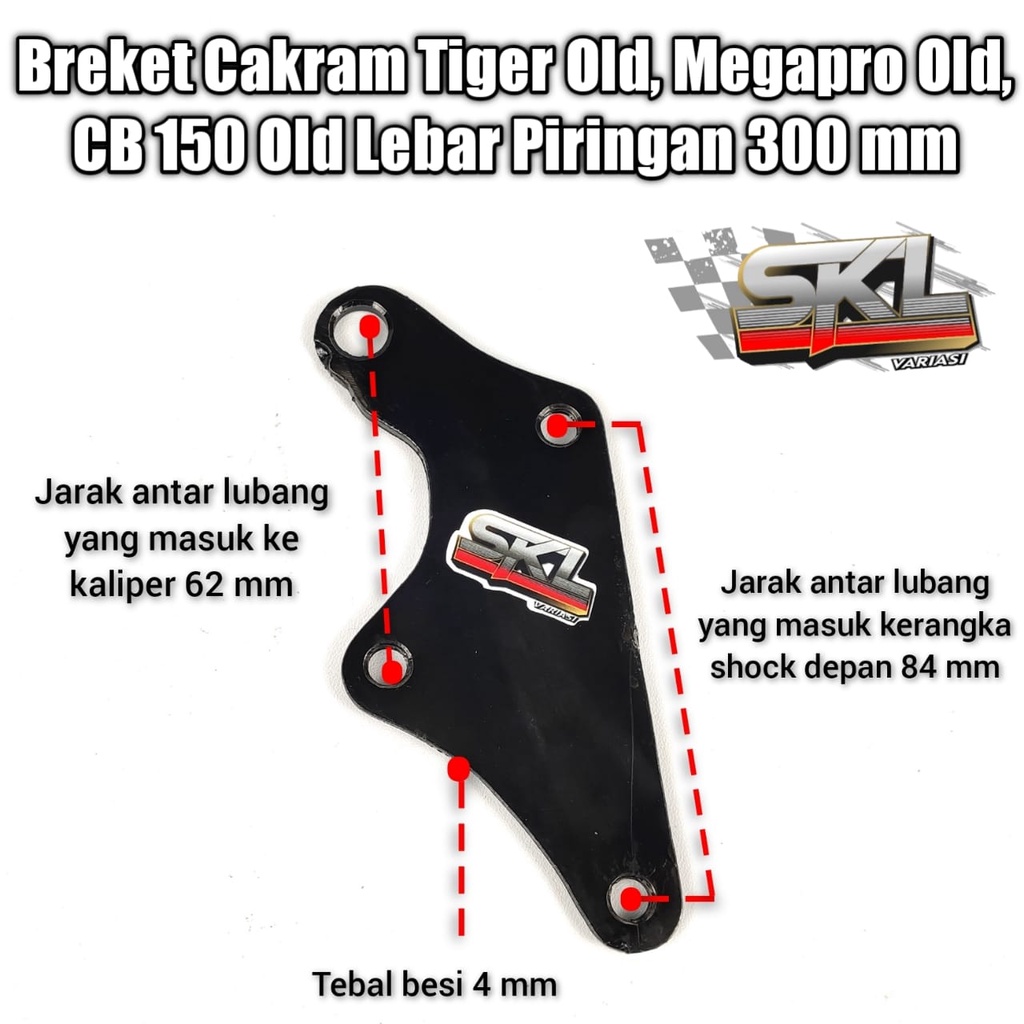 Breket Piringan Disc Cakram Tiger old Megapro old Cb 150 Old Dudukan Cakram 300mm