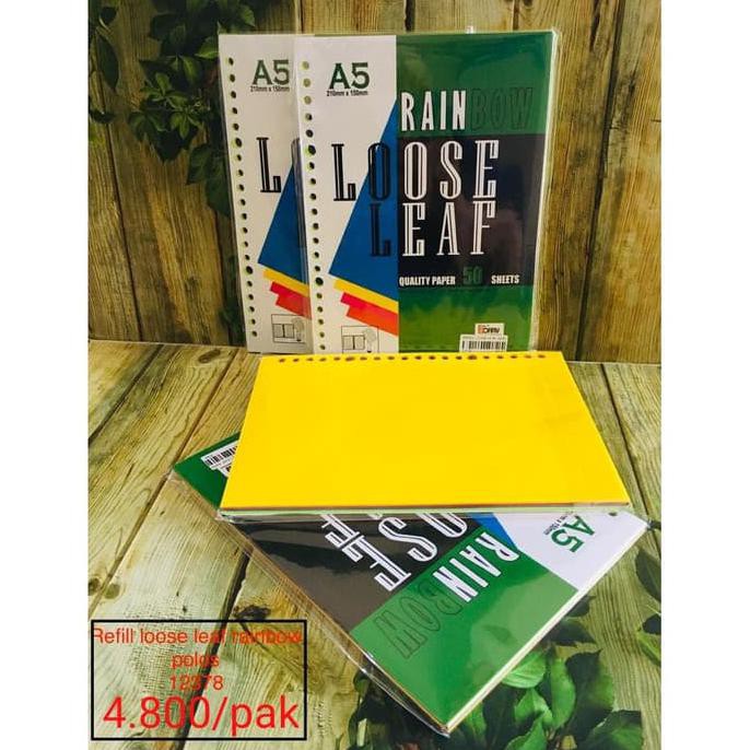 

Silahkan Order] Refill Loose Leaf A5/50 Worry Rainbow Polos