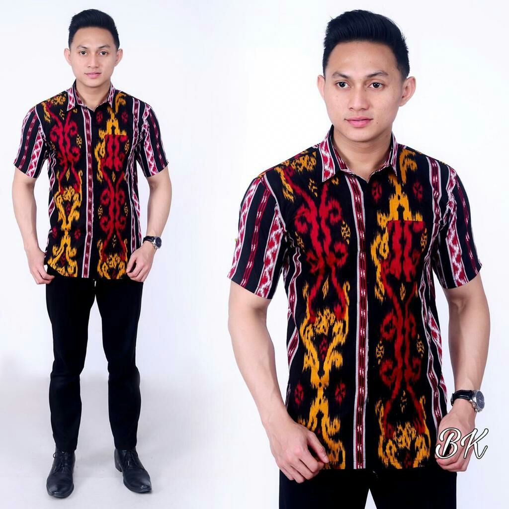 Kemeja Batik Pria Motif Tenun