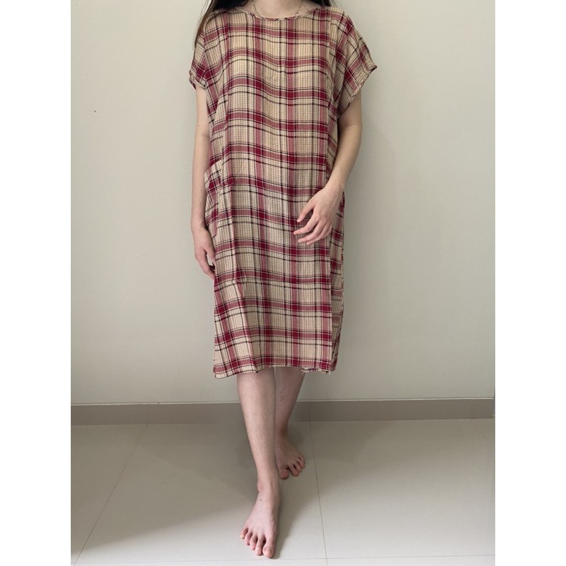 Daster Motif Kotak Wanita Dewasa