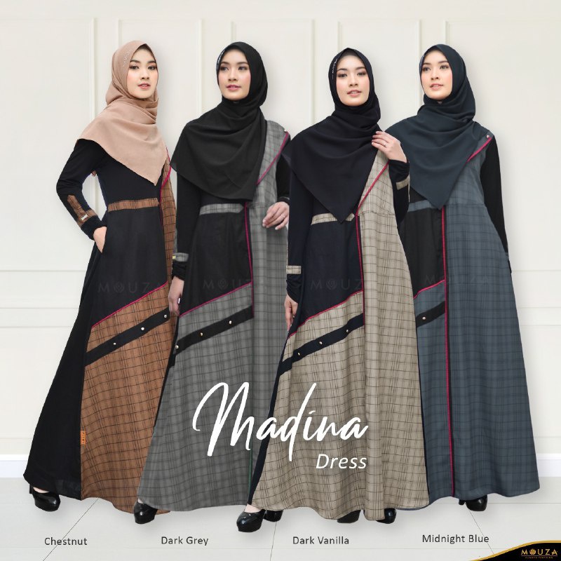 [DF] Gamis Madina by Mouza Indonesia / Baju Muslim Wanita / Gamis Busui / Gamis Syar'i set Trendi da