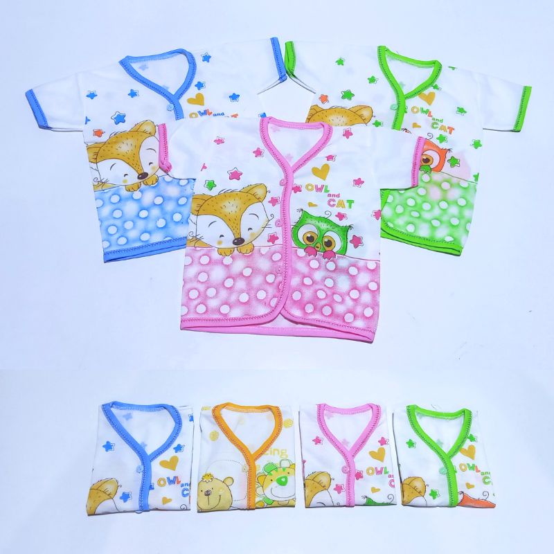 1lusin Atasan Bayi 12pcs Baju Bayi Lengan Pendek Baju Baby Newborn Lengan pendek perlengkapan bayi baru lahir Grosir