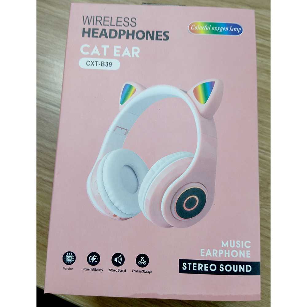 Headphone Headset Hedset Telinga Kuping Kucing Gaming Bluetooth Murah / Headset Gaming Telinga Kuping Kucing Bluetooth Led Pink