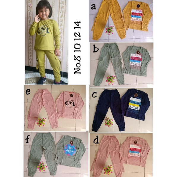 Set gowes anak/set celana combad exriss no.8 10 12 14(7th-9th)
