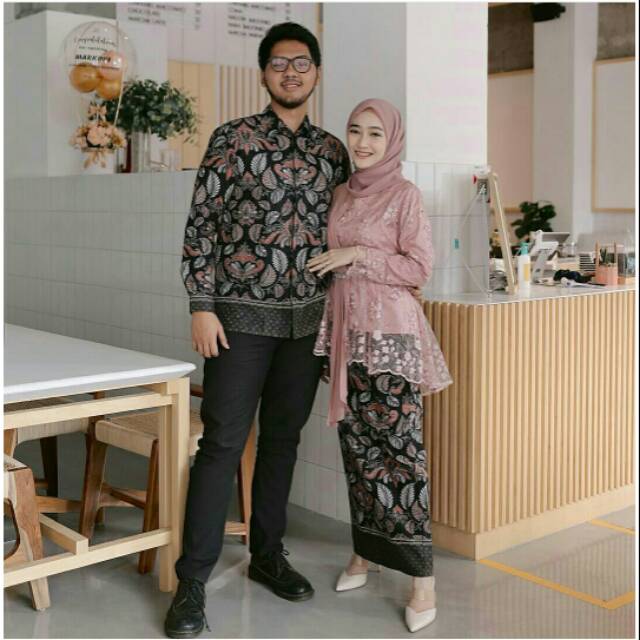 Maura Couple - Sania Ruffle Batik Couple Ori Ndoro Jowi DNT Garansi Termurah Shopee - CP MOTE DUSTY-1