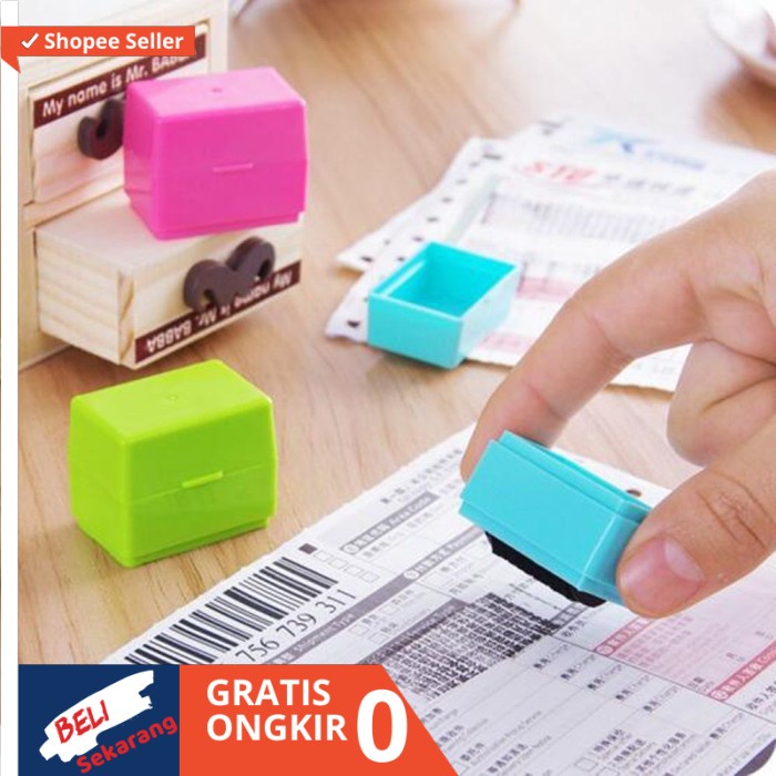 

SIGNET Stamp Roller - Stempel Penghapus Alamat Resi - Biru Muda Wolfe