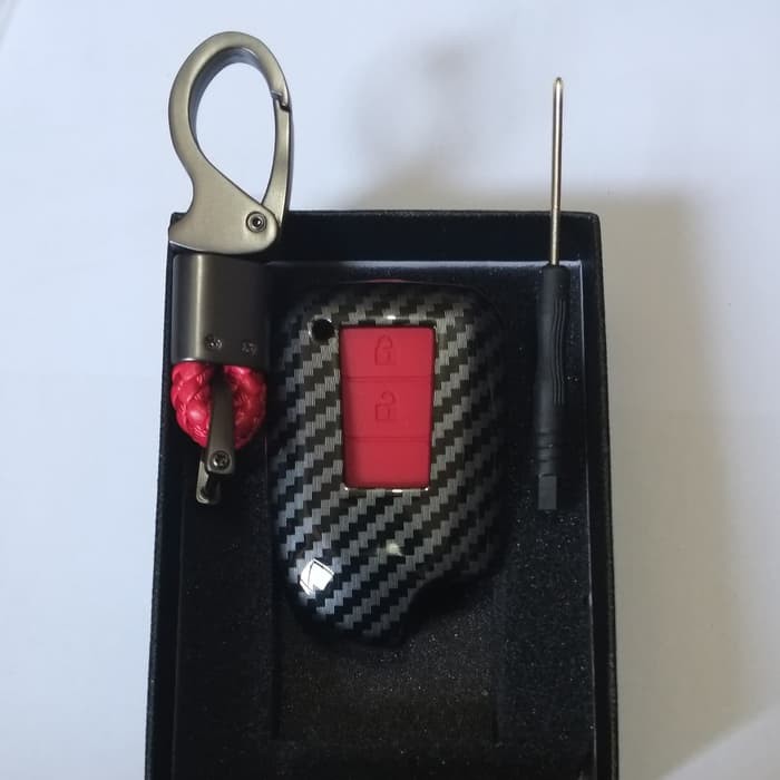 CASE COVER SARUNG SARANG SMARTKEY REMOTE KUNCI SMART KEY REMOT TOYOTA YARIS 2 TOMBOL CARBON KARBON