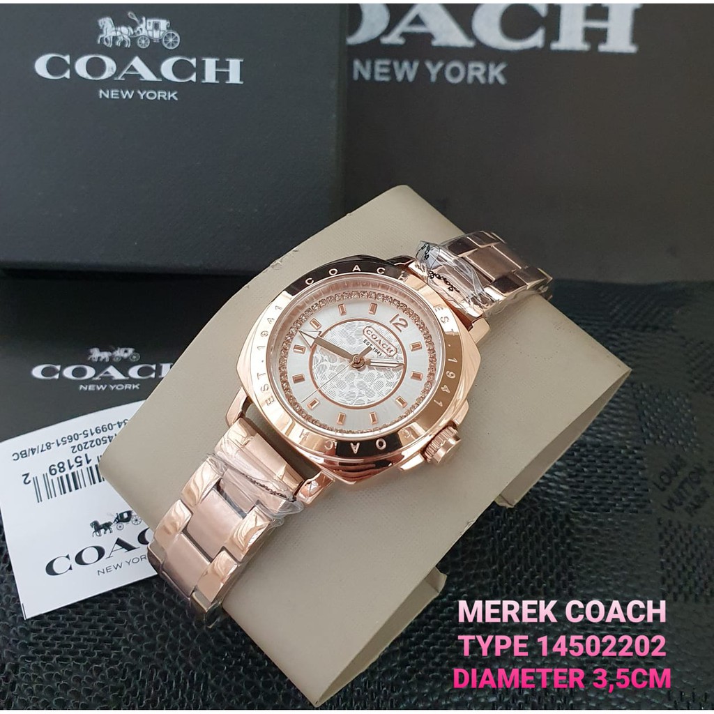 Coach Original Stainless Inner Permata Jam Tangan Wanita