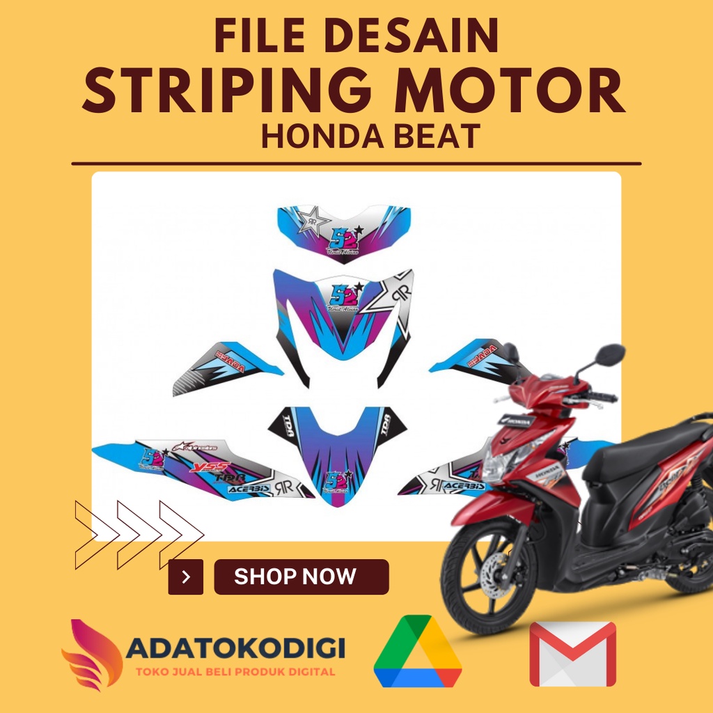 Jual File Desain Sticker Striping HONDA BEAT - decal Stiker setriping