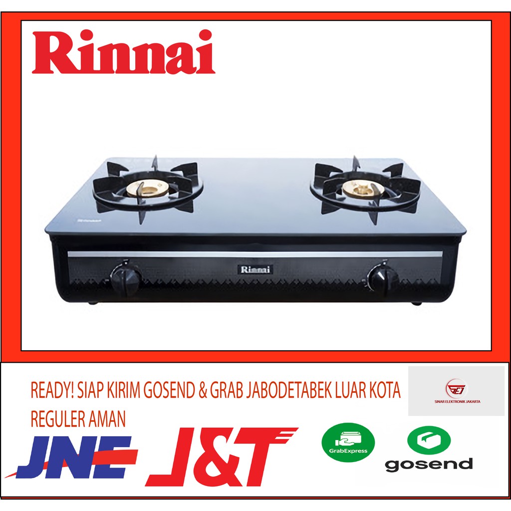 PROMO Rinnai RI 712 GAB. Kompor Gas 2 Tungku Dengan Lapisan Kaca Schott. Baru&amp;Bergaransi Resmi